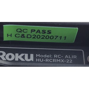 CONTROL REMOTO ORIGINAL PARA SMART TV HISENSE ROKU (( NUEVO )) / NUMERO DE PARTE HU-RCRMX-22 / RC-ALIR / RC18E-T9 / MODELOS RCRUS-22G / HU-RCRUS-23 / HU-RCRUS-22 / HU-RCRMX-21